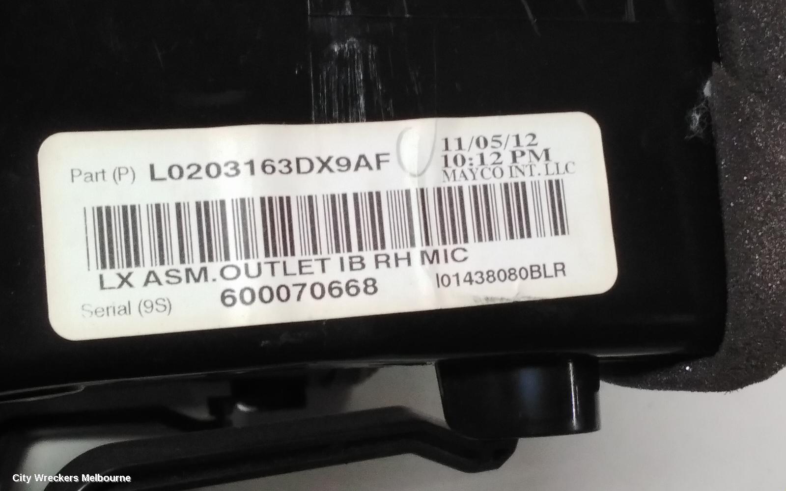 CHRYSLER 300C, LX2, 12/2011 - 12/2021, FACIA WITH CENTER AIRVENT REFER TO PHPTOS: 78061