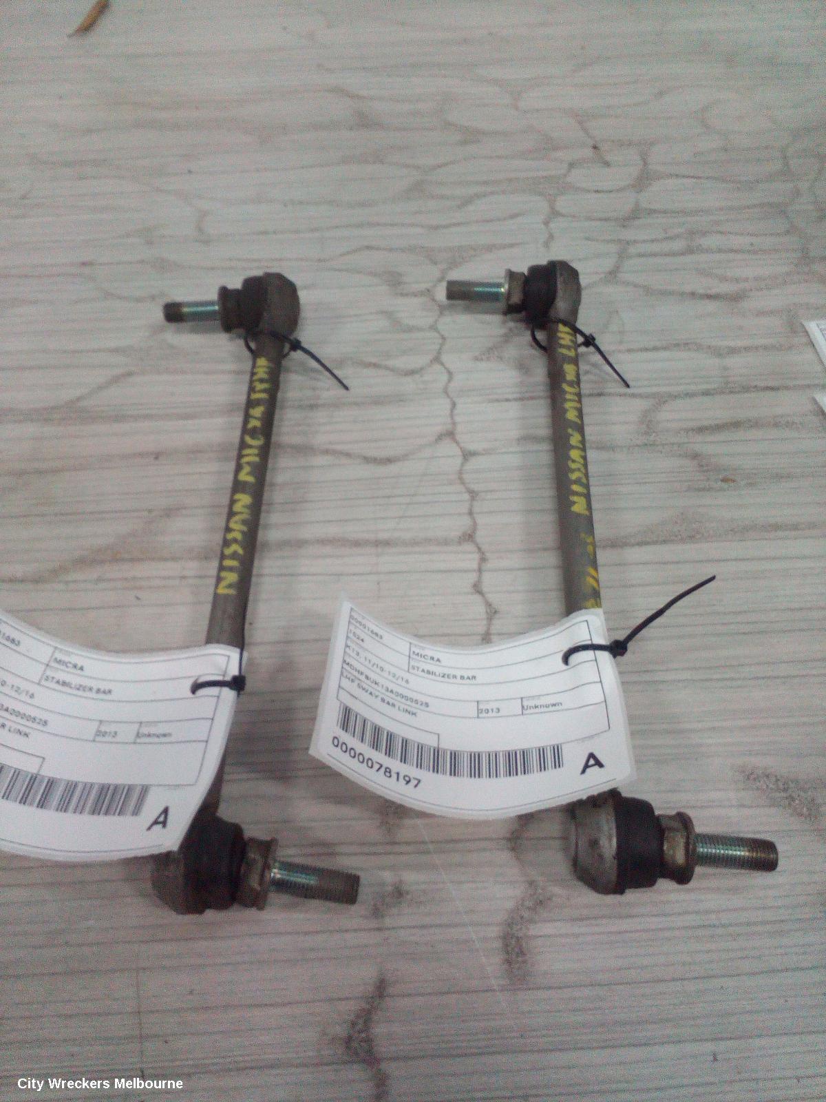 NISSAN MICRA STABILISER BAR, K13, 11/2010 - 12/2016