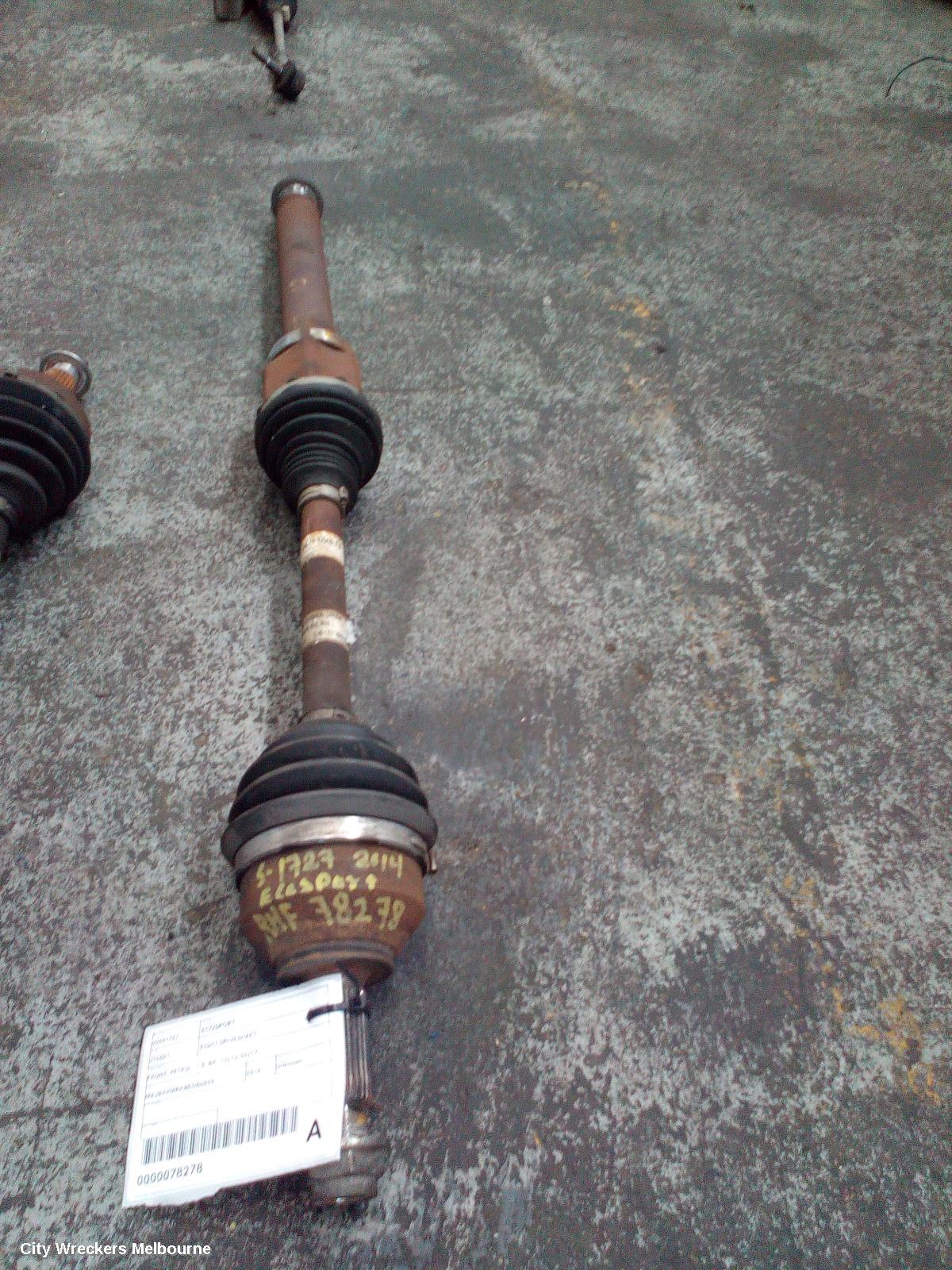 FORD ECOSPORT RIGHT DRIVESHAFT, FRONT, PETROL, 1.5, AUTO T/M, BK, 12/2013 - 09/2017