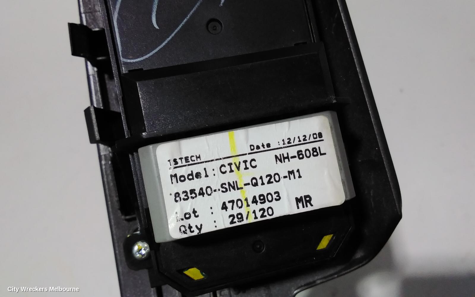 HONDA CIVIC PWR DR WIND SWITCH, RH FRONT (MASTER SWITCH), SEDAN, 8TH GEN, 02/2006 - 12/2011