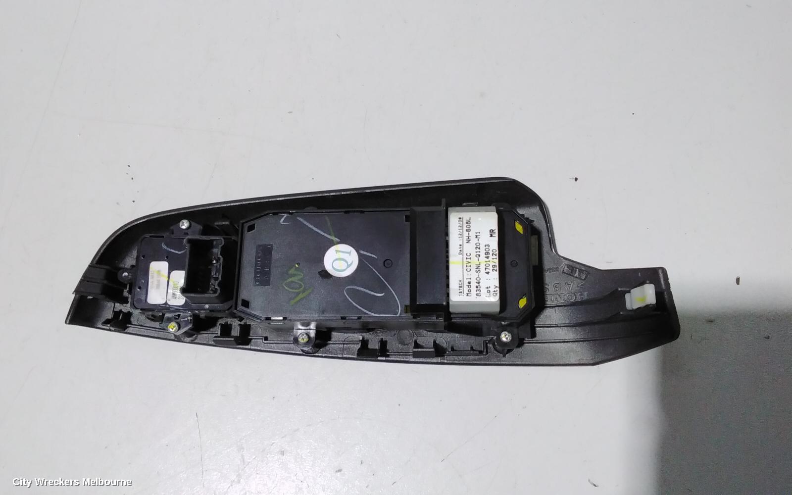 HONDA CIVIC PWR DR WIND SWITCH, RH FRONT (MASTER SWITCH), SEDAN, 8TH GEN, 02/2006 - 12/2011