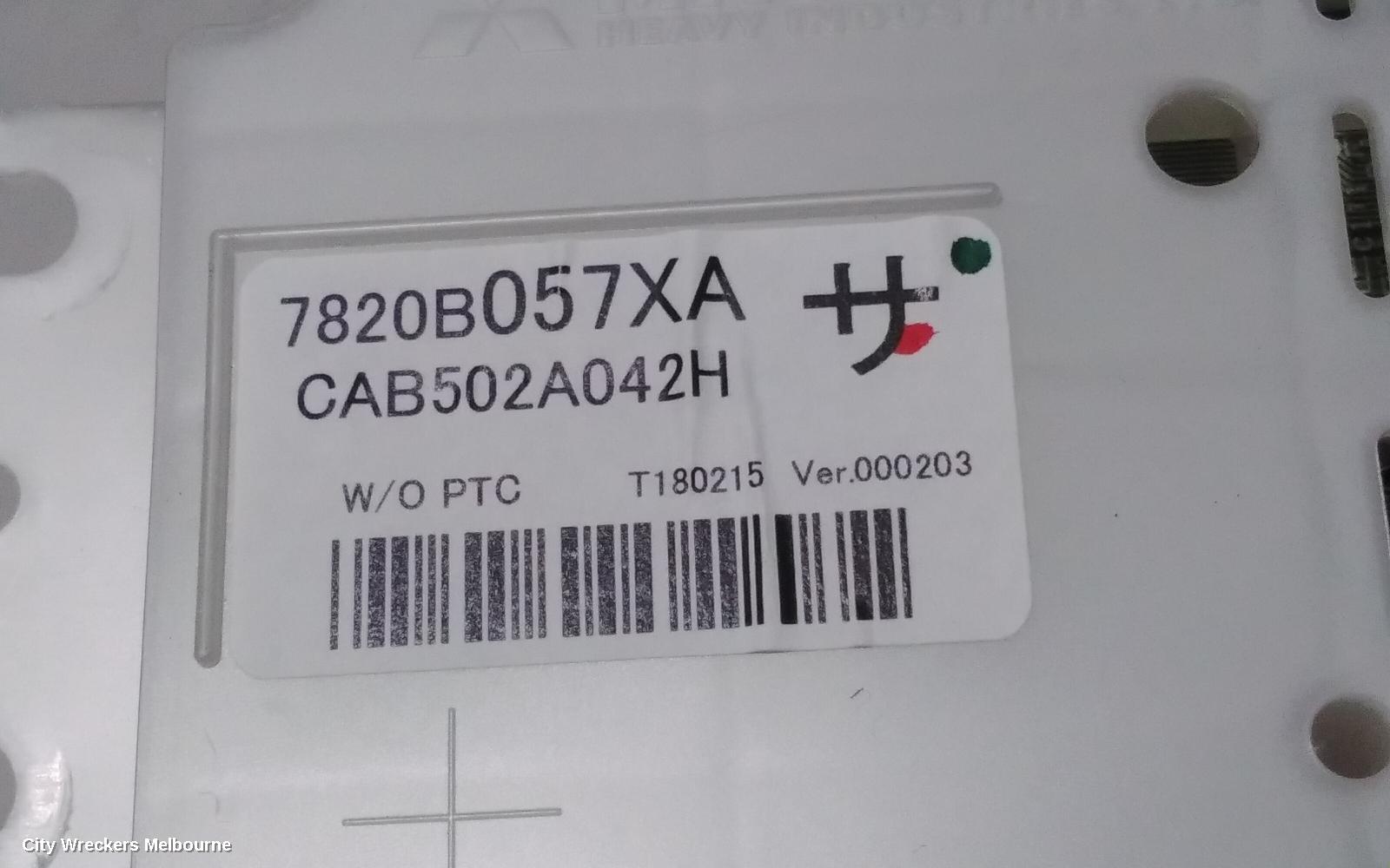 MITSUBISHI OUTLANDER HEATER/AC CONTROLS, DUAL ZONE CLIMATE CONTROL TYPE, ZJ-ZL, 10/2012 ONWARDS
