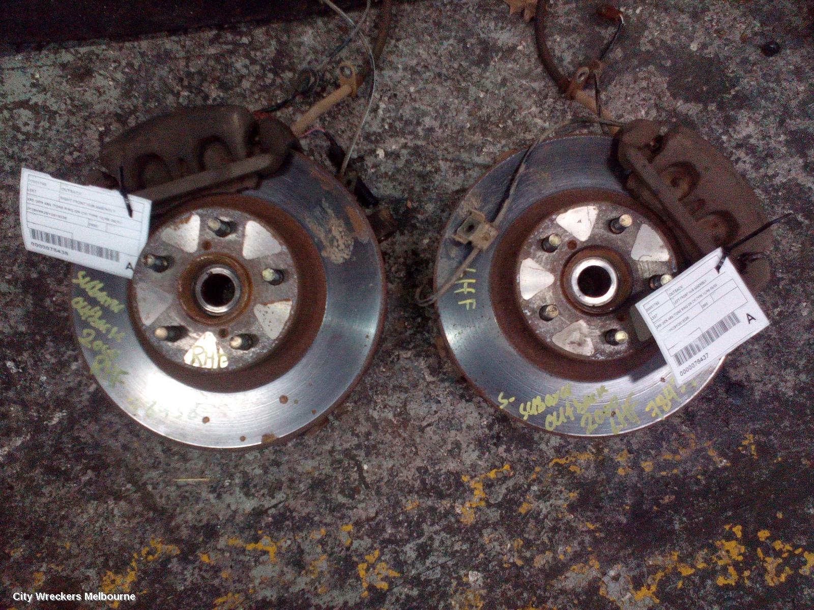 SUBARU OUTBACK RIGHT FRONT HUB ASSEMBLY, 3RD GEN ABS (TONE RING ON CV) TYPE 12/1998 - 08/2003