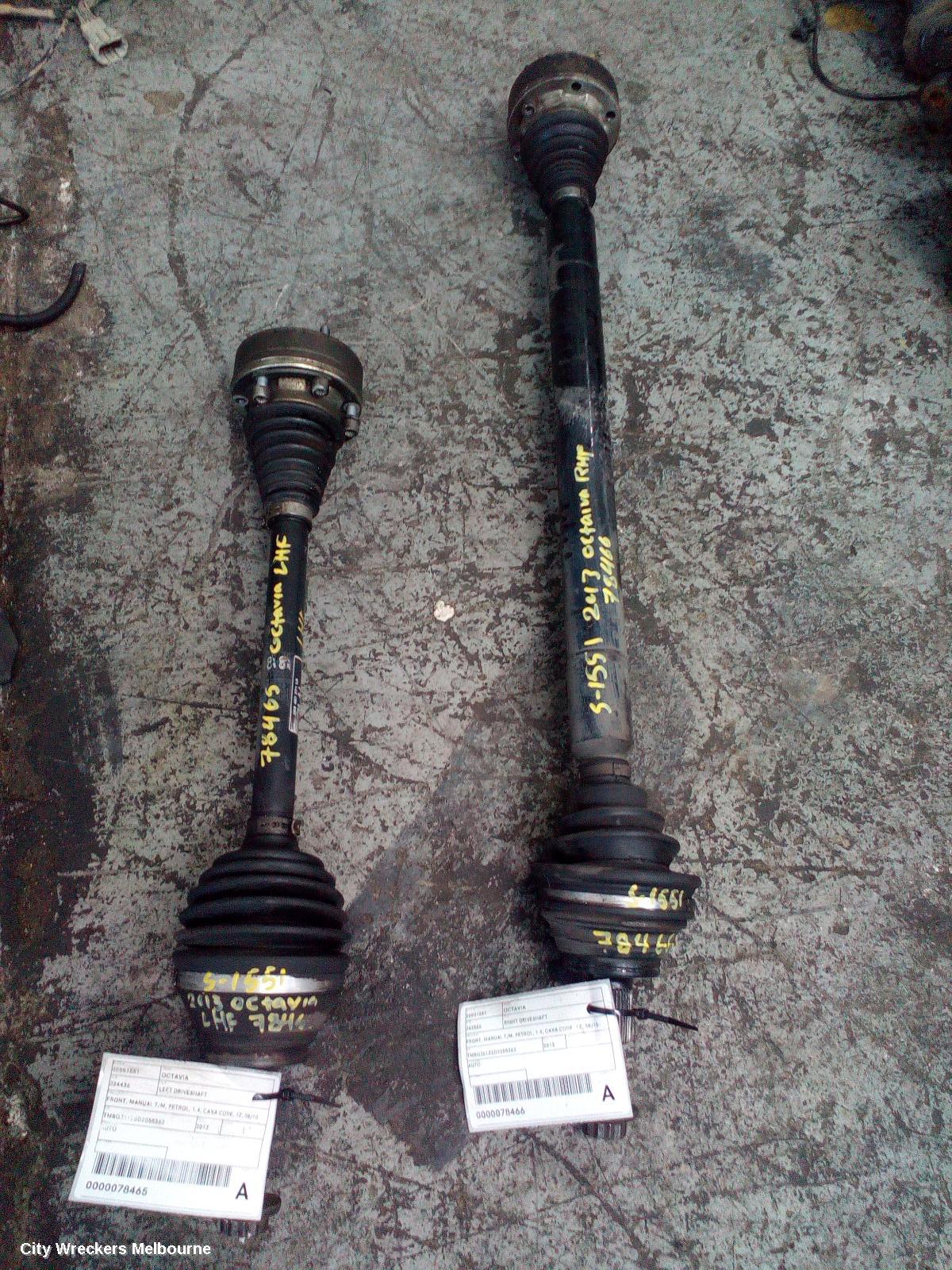 SKODA OCTAVIA LEFT DRIVESHAFT, FRONT, MANUAL T/M, PETROL, 1.4, CAXA CODE, 1Z, 08/2010 - 10/2013