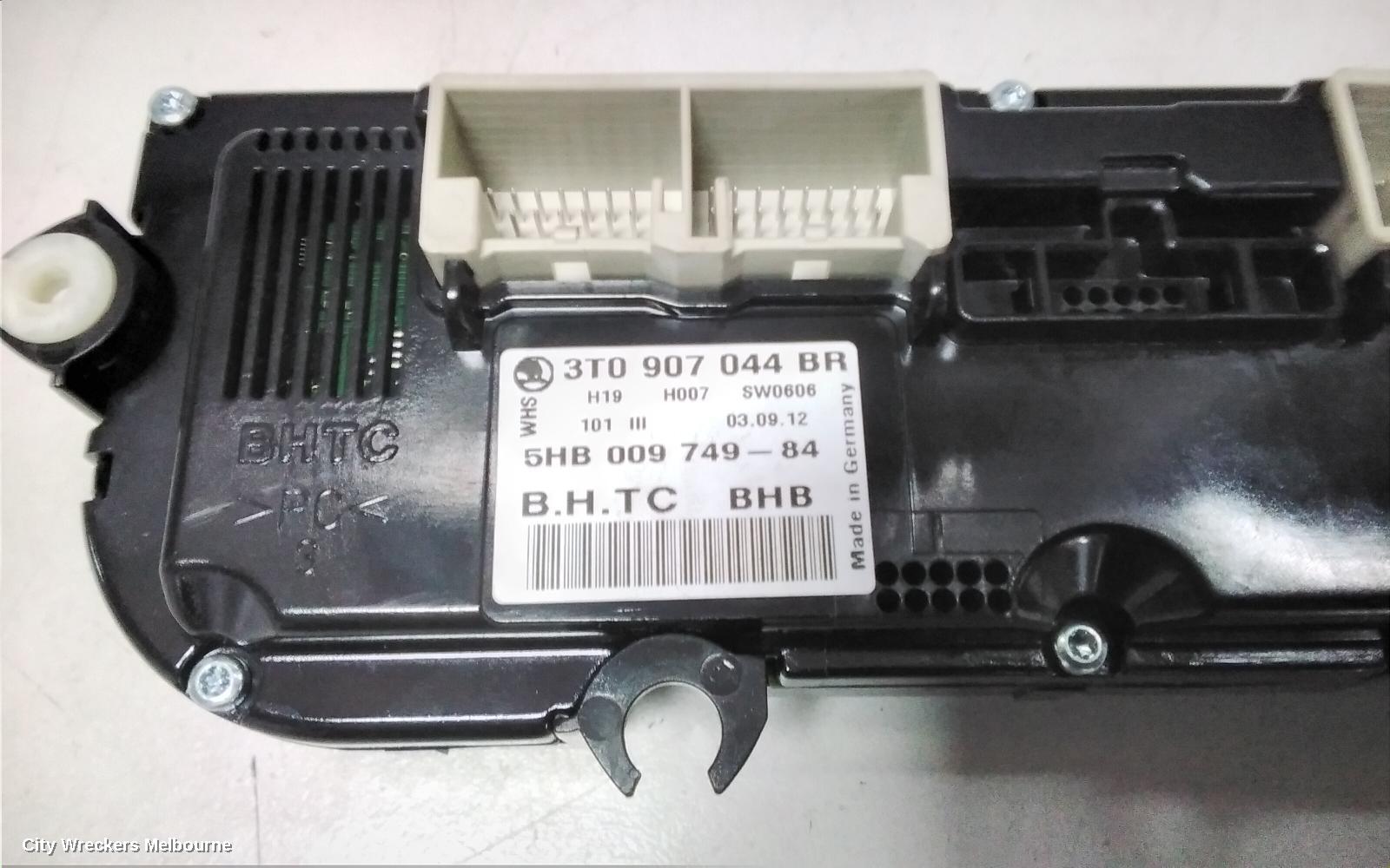SKODA OCTAVIA HEATER/AC CONTROLS, DUAL ZONE CLIMATE CONTROL, 1Z, NON HEATED SEAT TYPE, 03/2009 - 10/2013