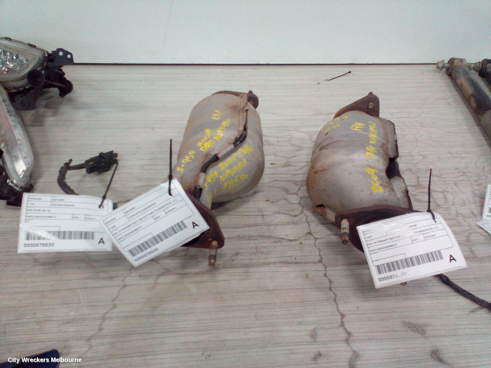 NISSAN NAVARA CATALYTIC CONVERTER, D40, RH PRIMARY BOLT ON CAT TYPE (TO MANIFOLD), 4.0, VQ40, PETROL, 09/2005 - 12/2011
