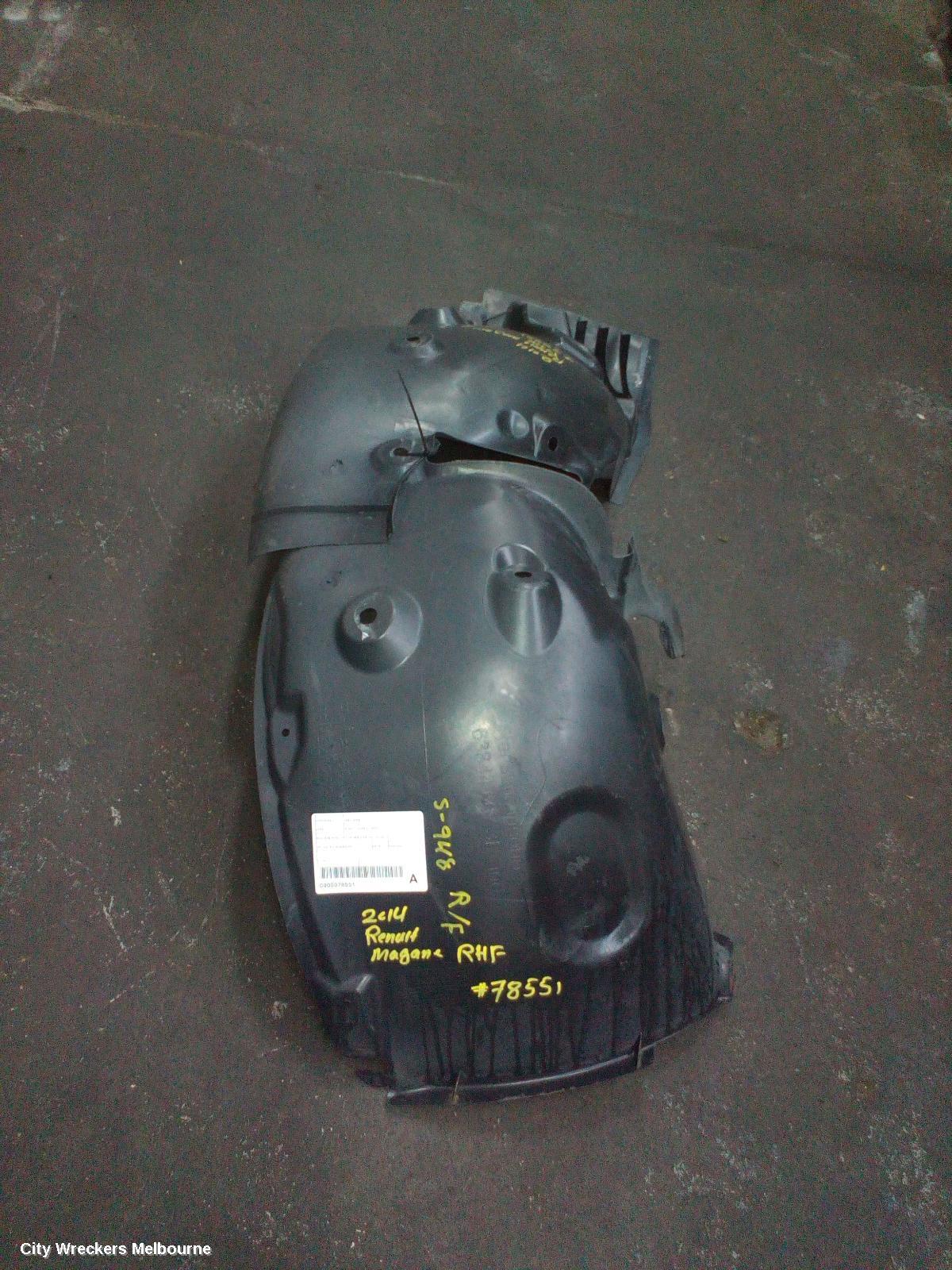 RENAULT MEGANE RIGHT GUARD LINER, X32/X95/K95, HATCH/WAGON, 09/2010 - 06/2014