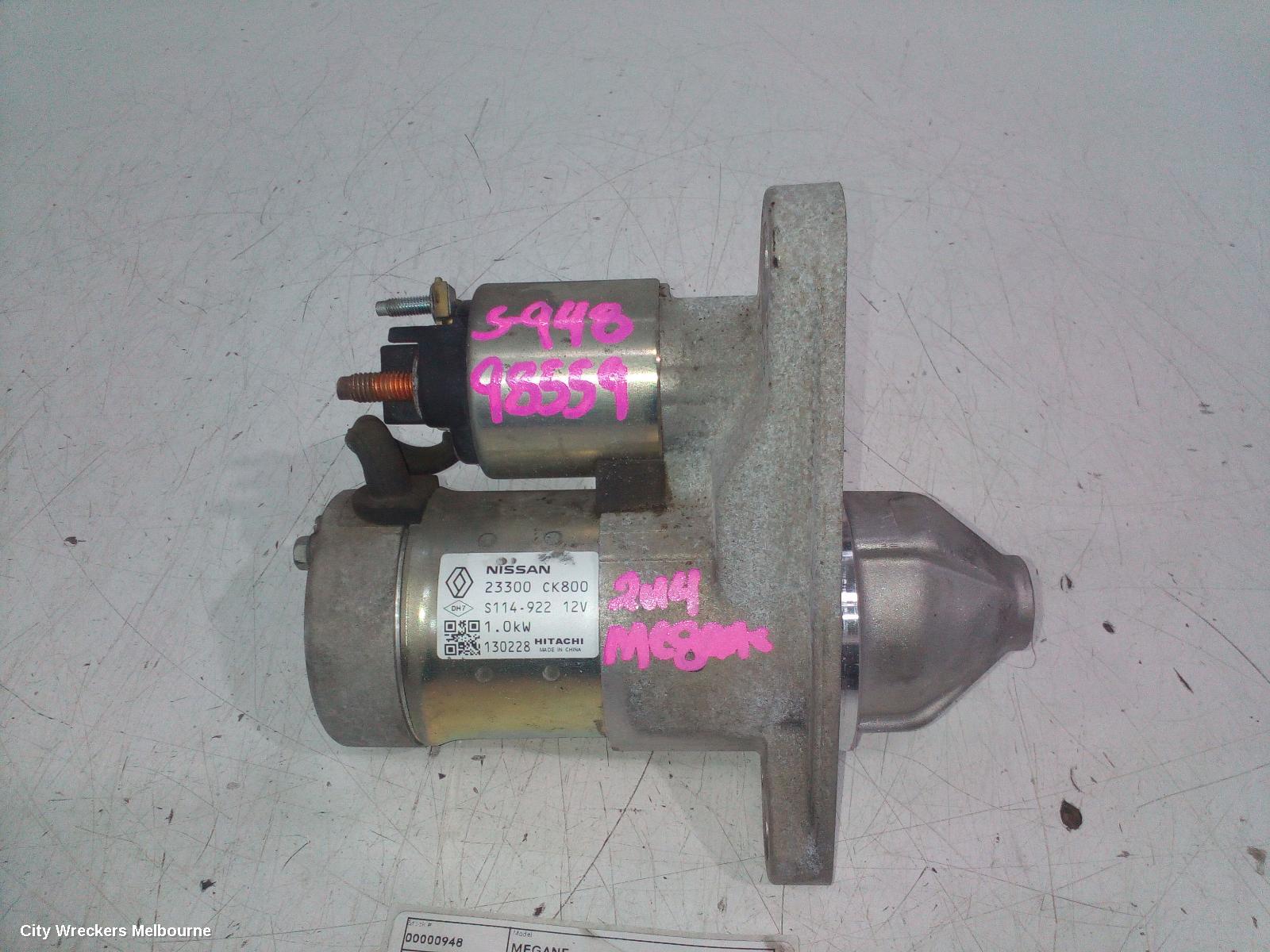 RENAULT MEGANE STARTER, PETROL, 2.0, M4RF/M4RK, HITACHI BRAND, X32/X95, 09/2010 - 05/2016