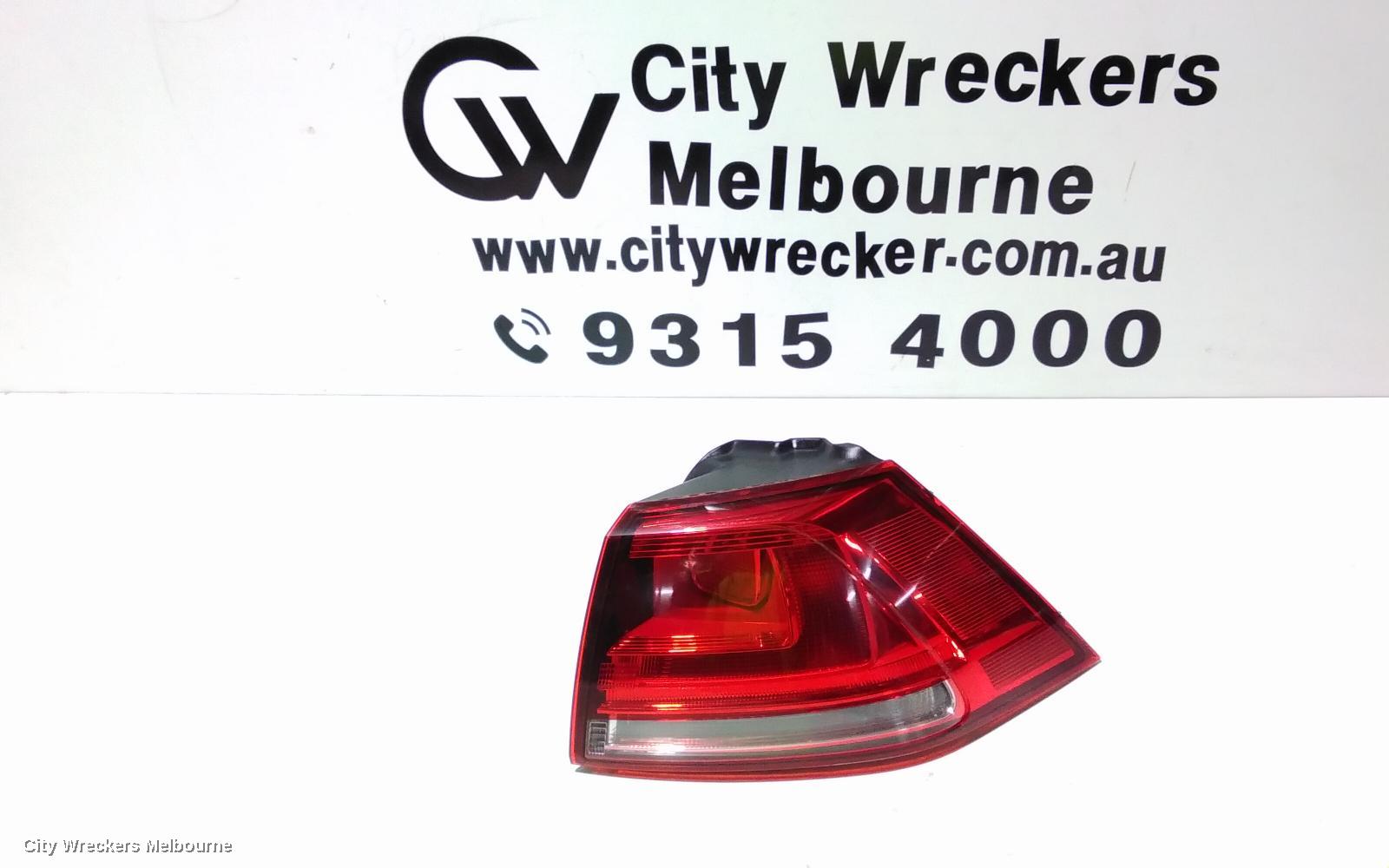 VOLKSWAGEN GOLF RIGHT TAILLIGHT, GEN 7, HATCH, STANDARD, NON LED TYPE, 03/2013 - 03/2017