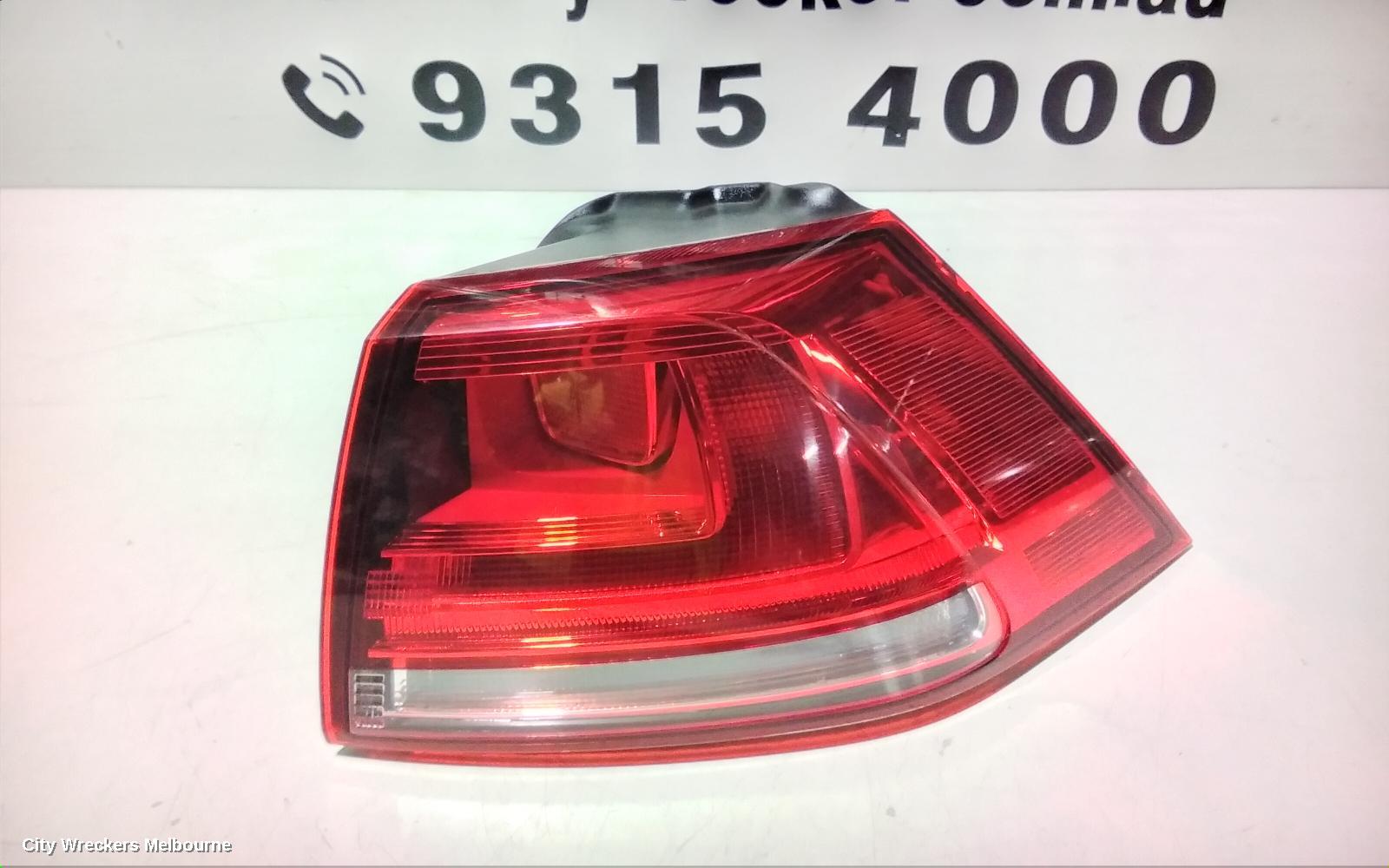 VOLKSWAGEN GOLF RIGHT TAILLIGHT, GEN 7, HATCH, STANDARD, NON LED TYPE, 03/2013 - 03/2017