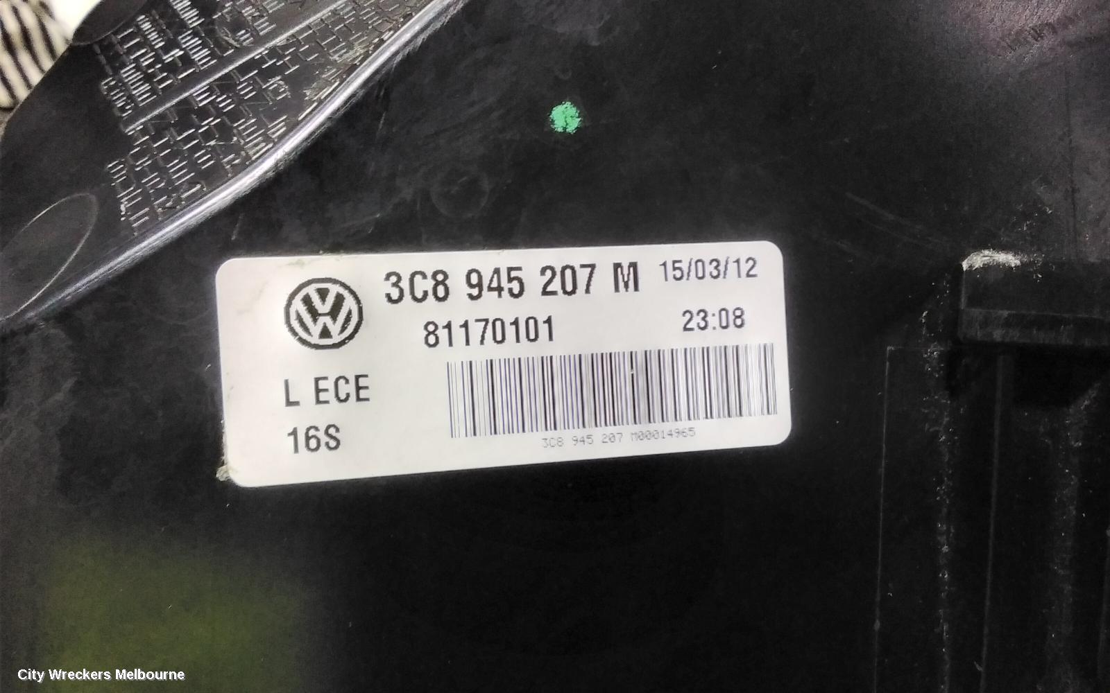 VOLKSWAGEN PASSAT LEFT TAILLIGHT, 3CC, SEDAN, LED TYPE, 03/2012 - 12/2016