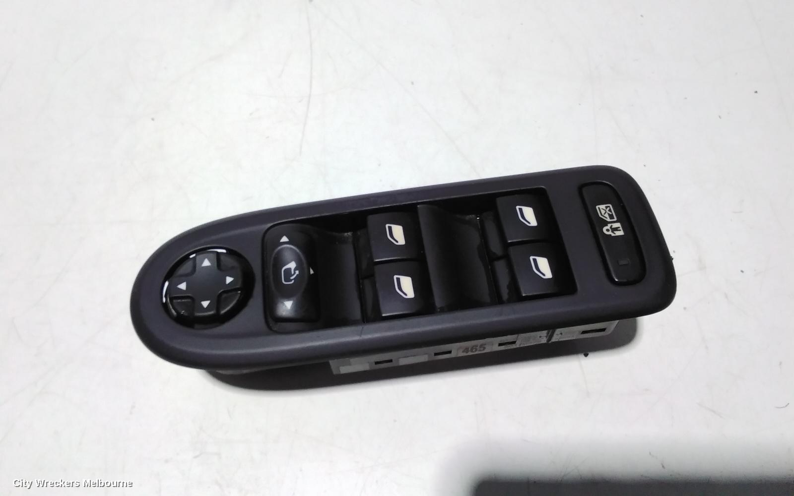 PEUGEOT 508 PWR DR WIND SWITCH, RH FRONT (MASTER SWITCH), 07/2011 - 12/2017