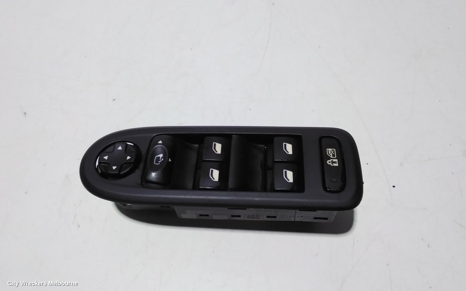 PEUGEOT 508 PWR DR WIND SWITCH, RH FRONT (MASTER SWITCH), 07/2011 - 12/2017