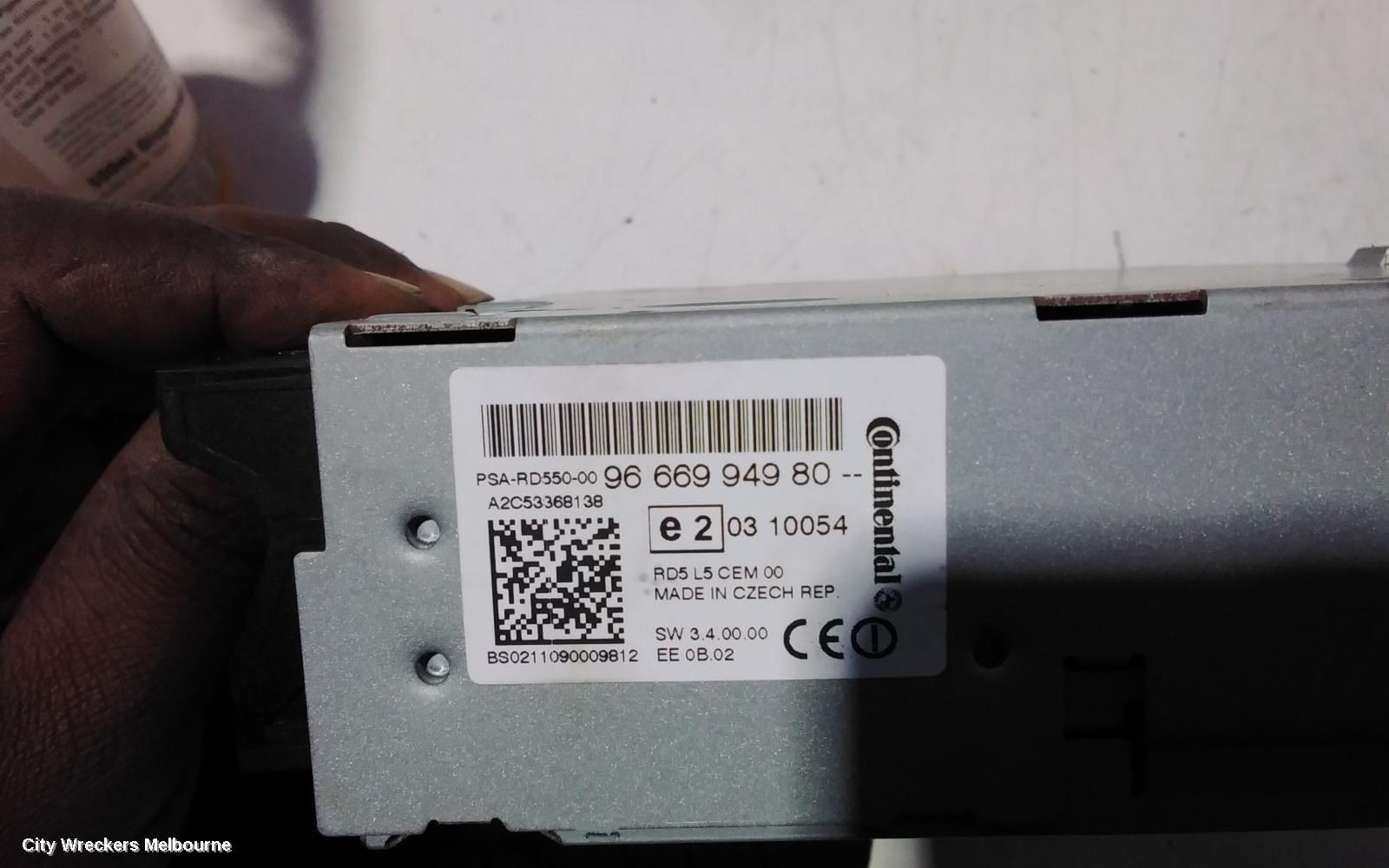 PEUGEOT 508 RADIO/CD/DVD/SAT/TV, DISPLAY UNIT, NON SAT NAV TYPE, 07/2011 - 12/2014