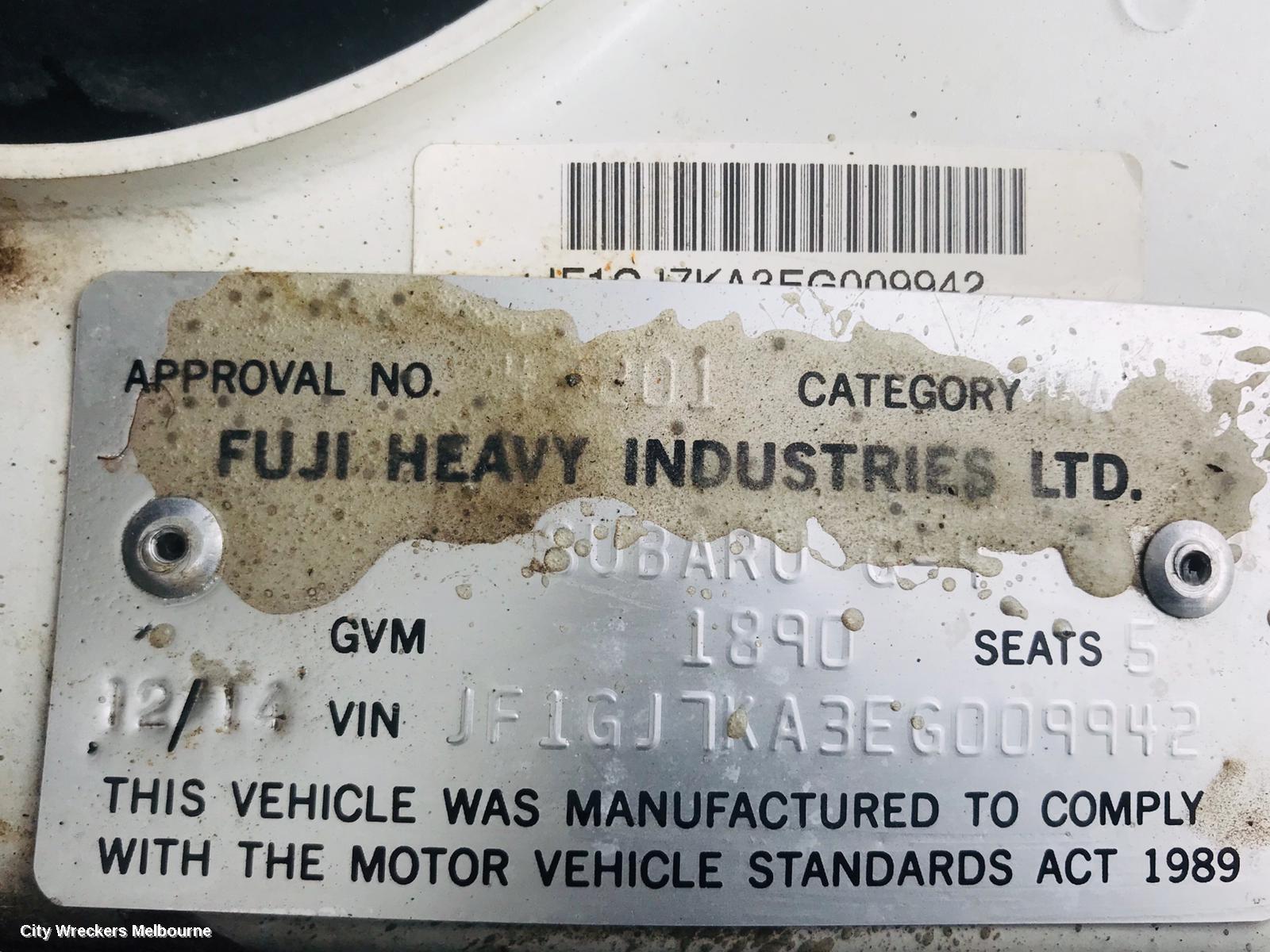 SUBARU IMPREZA AIR CLEANER/BOX, AIR CLEANER, 2.0, FB20, 12/2011 ONWARDS