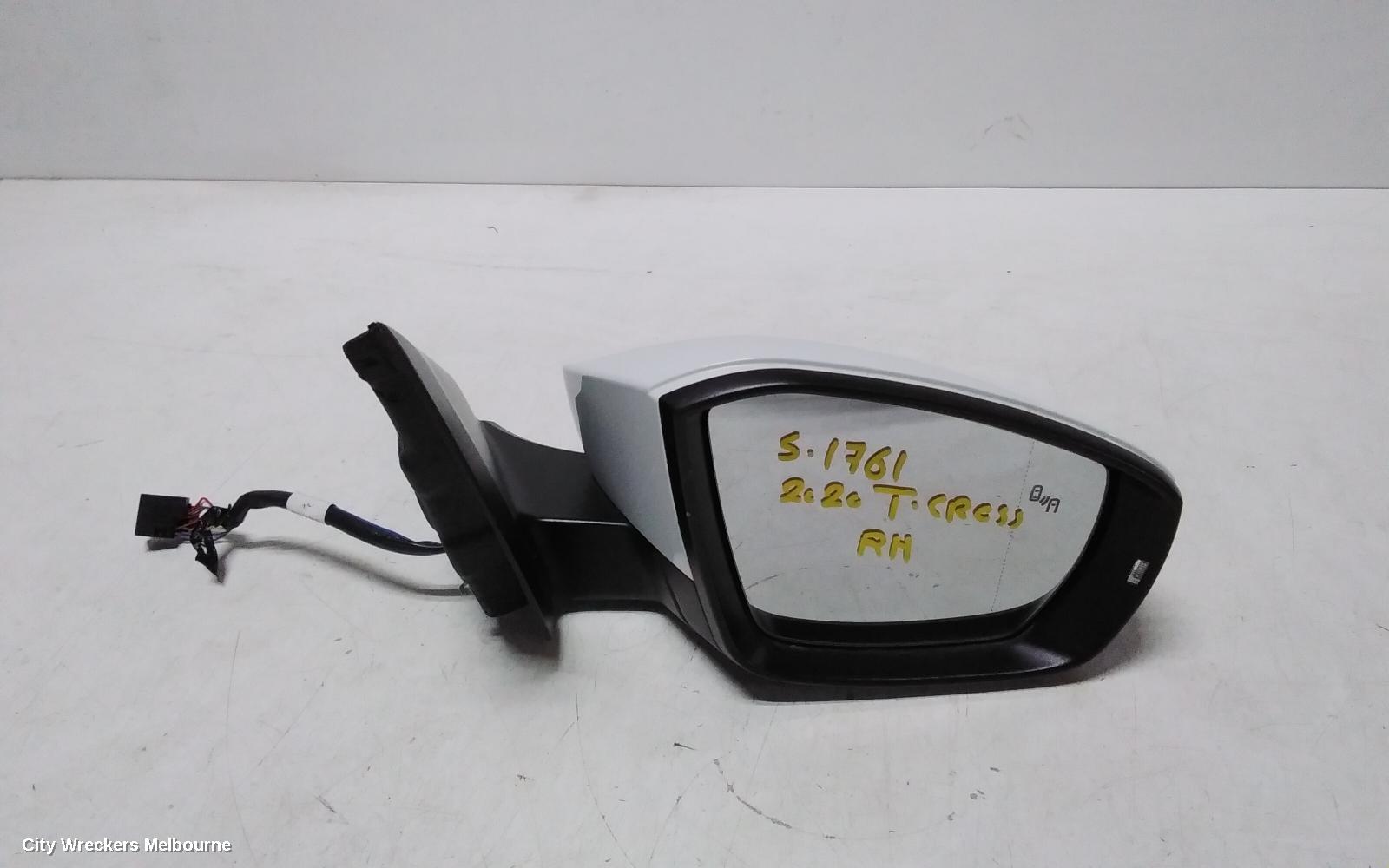 VOLKSWAGEN T-CROSS RIGHT DOOR MIRROR, C1, POWER FOLD TYPE, 01/2020 ONWARDS