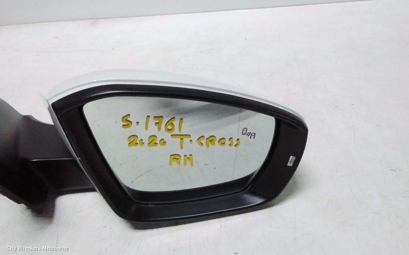 VOLKSWAGEN T-CROSS RIGHT DOOR MIRROR, C1, POWER FOLD TYPE, 01/2020 ONWARDS