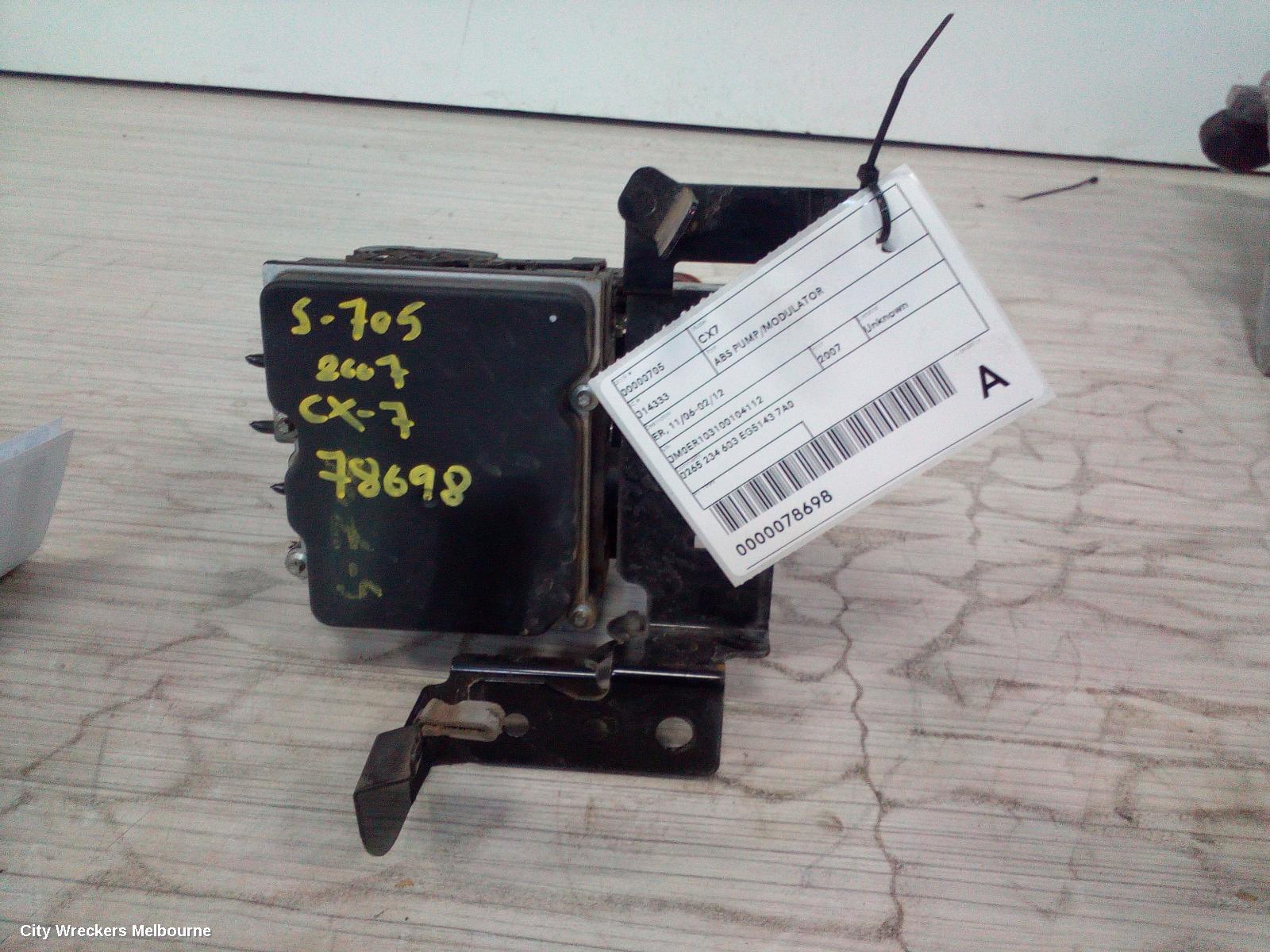 MAZDA CX7 ABS PUMP/MODULATOR, ER, 11/2006 - 02/2012