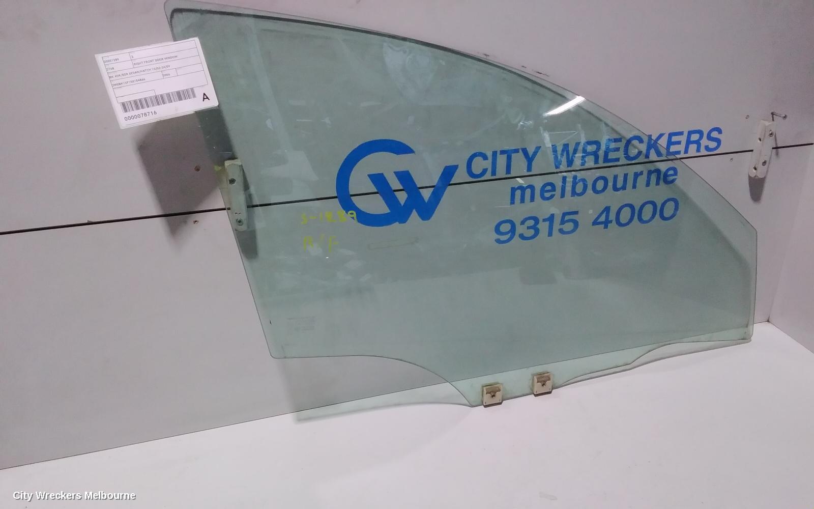MAZDA 3 RIGHT FRONT DOOR WINDOW, BK 4DR/5DR SEDAN/HATCH 10/2003 - 04/2009