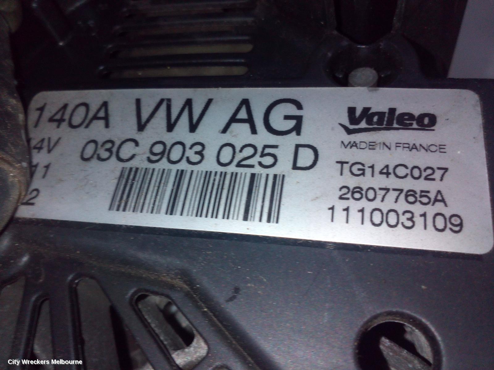VOLKSWAGEN GOLF ALTERNATOR, PETROL, 1.4, BOSCH 140AMP, GEN 6, 12/2008 - 01/2016