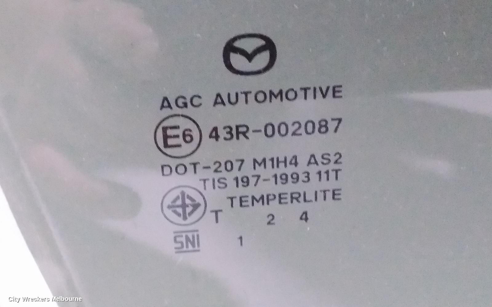 MAZDA CX3 RIGHT FRONT DOOR WINDOW, DK, 03/2015 ONWARDS