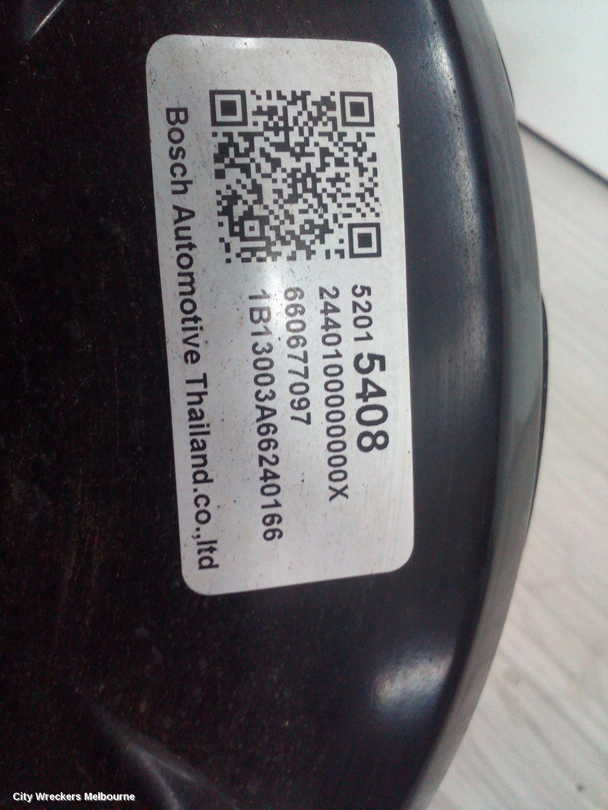 HOLDEN COLORADO BRAKE BOOSTER, RG/RG 7, AUTO T/M, 01/2012 - 12/2020