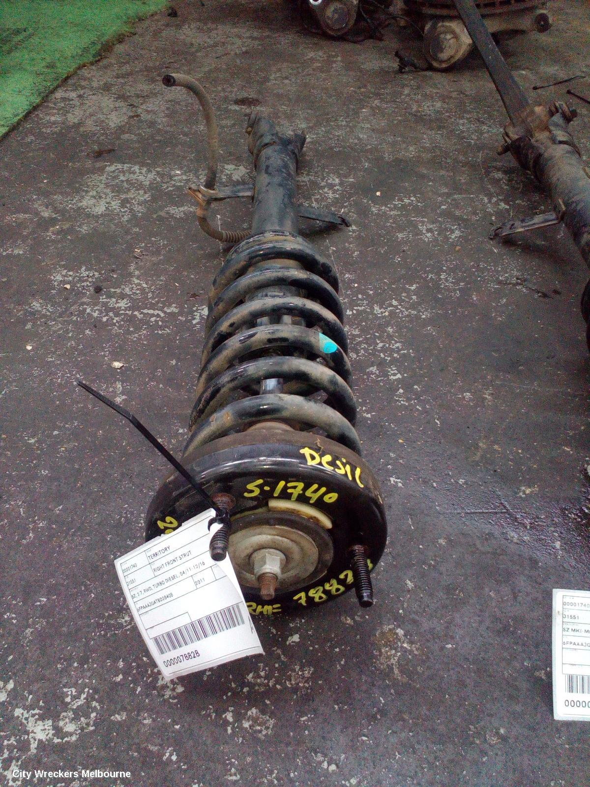 FORD TERRITORY RIGHT FRONT STRUT, SZ, 2.7, RWD, TURBO DIESEL, 04/2011 - 12/2016