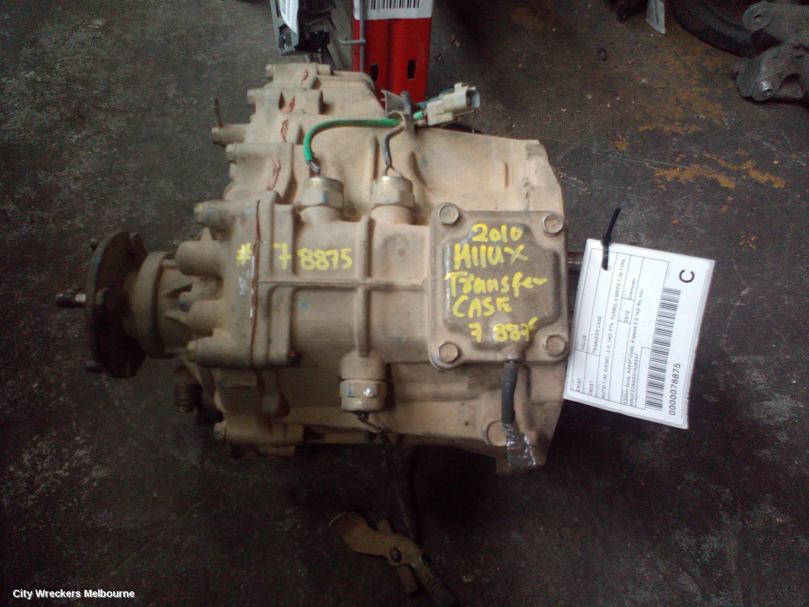 TOYOTA HILUX TRANSFER CASE, AUTO T/M, DIESEL, 3.0, 1KD-FTV, TURBO, 4 SPEED T/M TYPE, 03/2005 - 08/2015