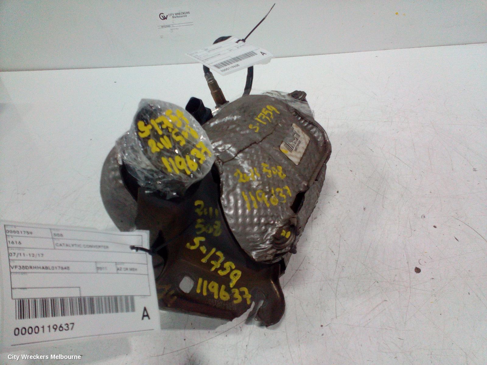 PEUGEOT 508 CATALYTIC CONVERTER, 07/2011 - 12/2017