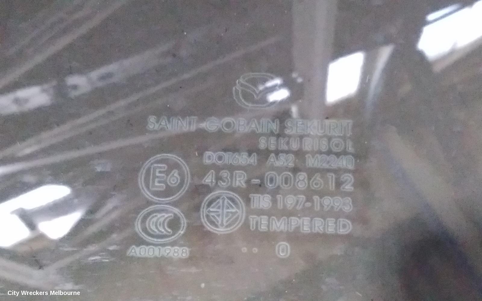MAZDA CX9 LEFT FRONT DOOR WINDOW, TB, 12/2007 - 12/2015