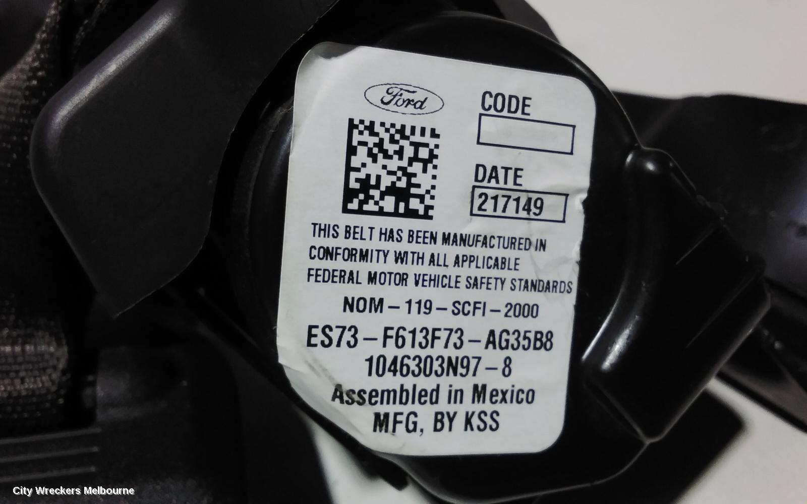 FORD MONDEO SEATBELT/STALK, LH REAR, SEAT BELT ONLY, WAGON, MD, 09/2014 - 06/2020