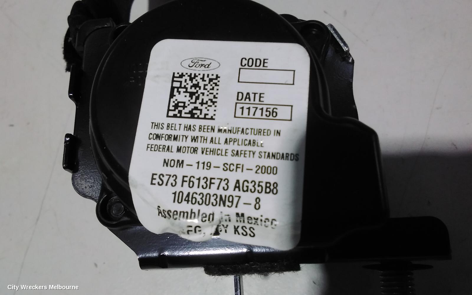 FORD MONDEO SEATBELT/STALK, LH REAR, SEAT BELT ONLY, WAGON, MD, 09/2014 - 06/2020