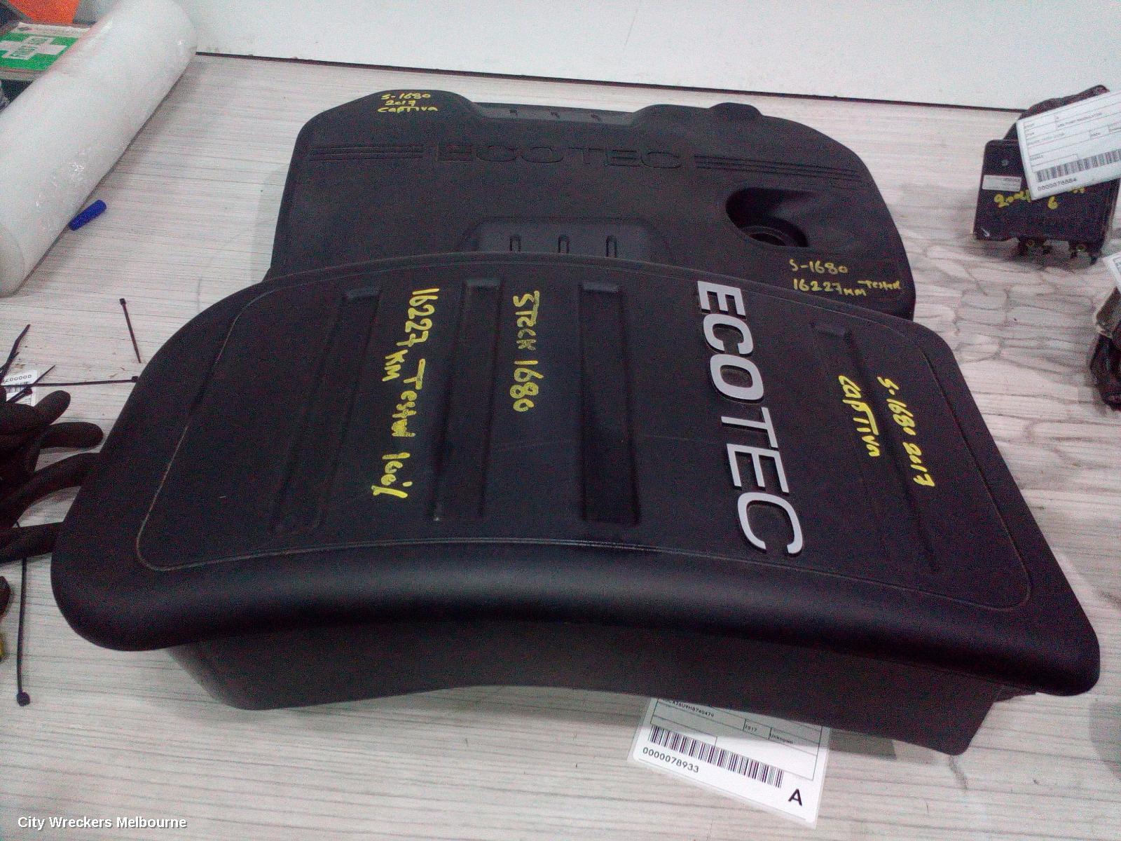 HOLDEN CAPTIVA ENGINE COVER, PETROL, 2.4, LE5/LE9, CG, 01/2011 - 06/2018