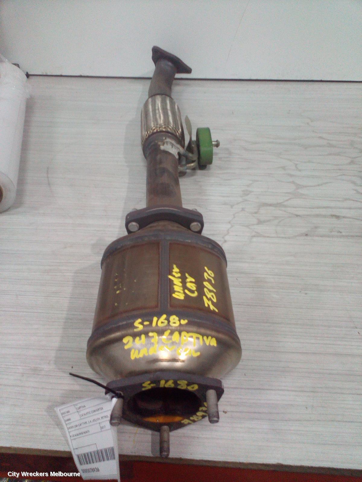 HOLDEN CAPTIVA CATALYTIC CONVERTER, UNDER CAR-CAT TYPE, 2.4, LE5/LE9, PETROL, CG, 01/2011 - 06/2018