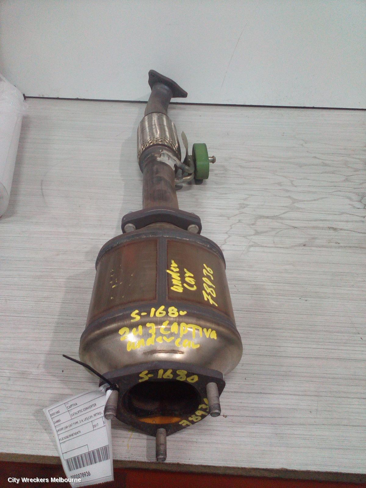 HOLDEN CAPTIVA CATALYTIC CONVERTER, UNDER CAR-CAT TYPE, 2.4, LE5/LE9, PETROL, CG, 01/2011 - 06/2018