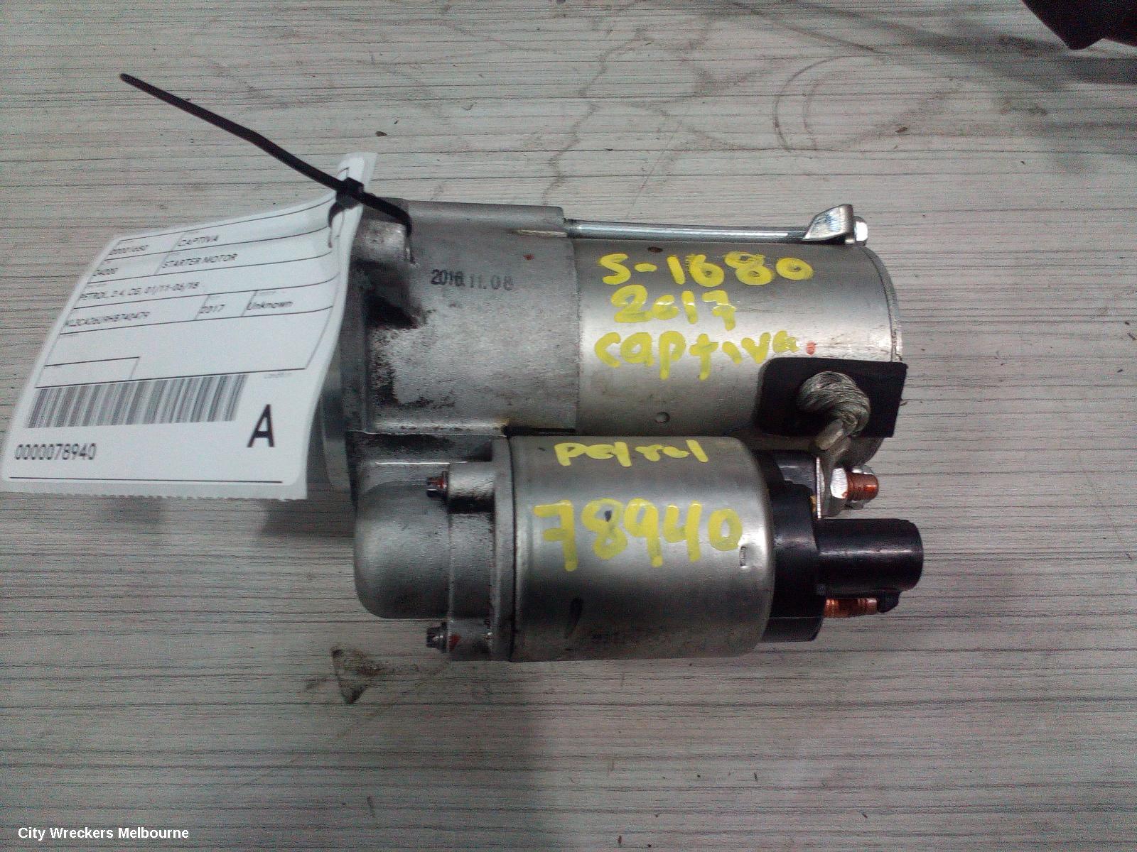 HOLDEN CAPTIVA STARTER, PETROL, 2.4, CG, 01/2011 - 06/2018