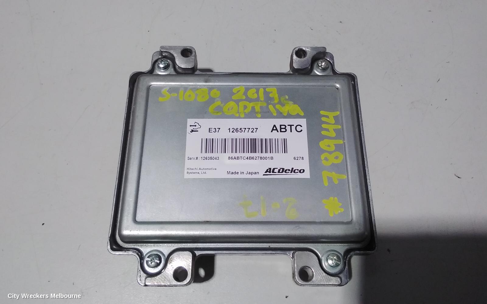 HOLDEN CAPTIVA ECU, ENGINE ECU, 2.4, PETROL, AUTO T/M, P/N 12657727, ECU ONLY, CG, 01/2011 - 06/2018