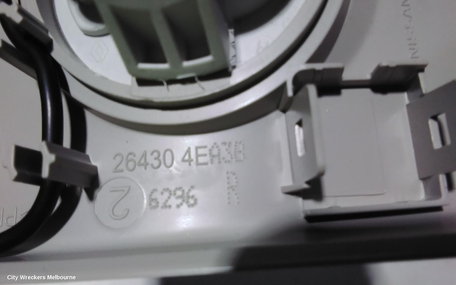 NISSAN QASHQAI COURTESY LIGHT, J11, 12/2013 - 07/2021