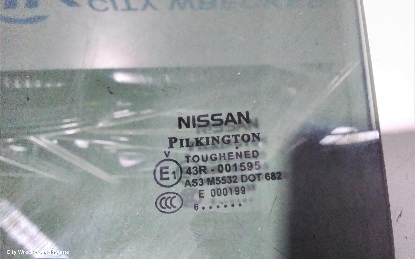 NISSAN QASHQAI LEFT REAR DOOR WINDOW, J11, STANDARD TYPE, 06/2014 - 07/2021