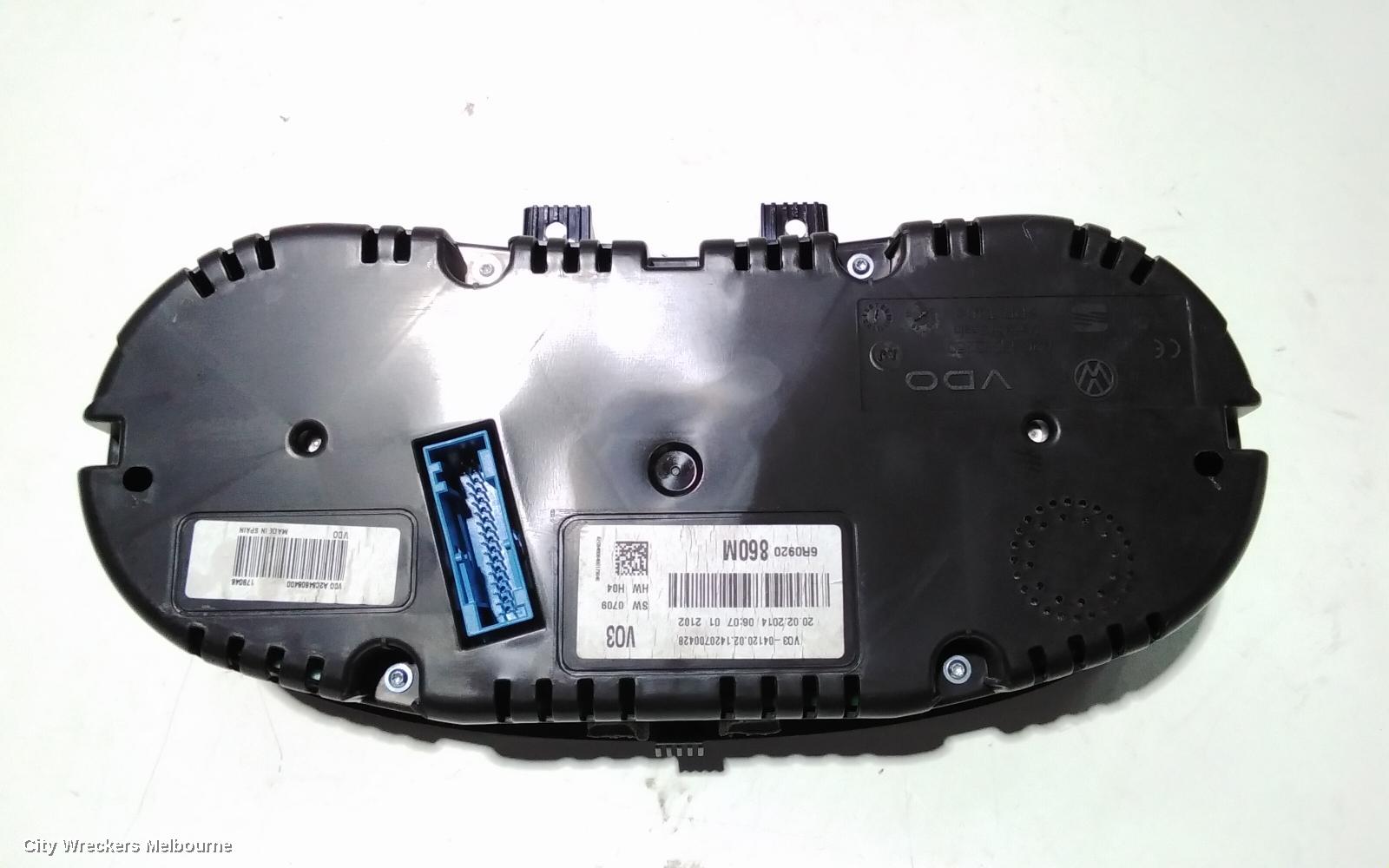 VOLKSWAGEN POLO INSTRUMENT CLUSTER, DIESEL, AUTO T/M, 6R, 05/2010 - 05/2014