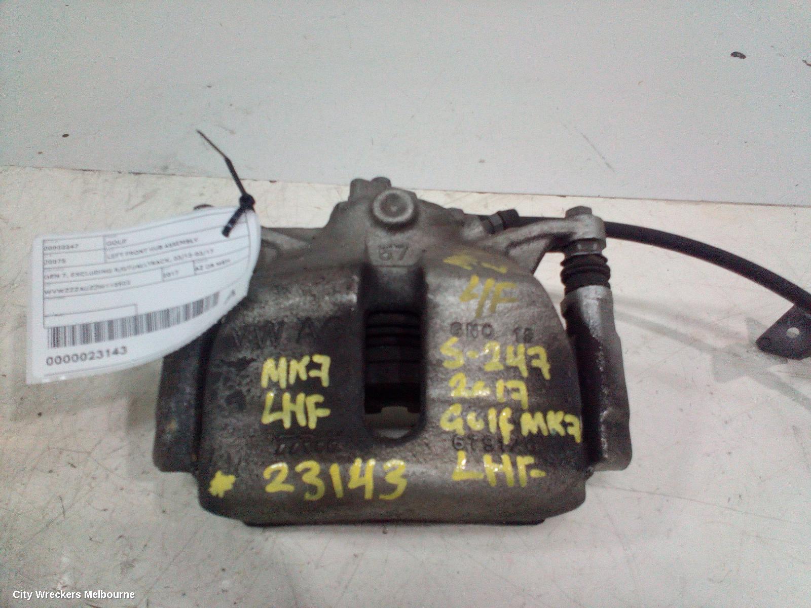 VOLKSWAGEN GOLF CALIPER, LH FRONT, STANDARD TYPE, GEN 7, 12/2012 - 08/2020