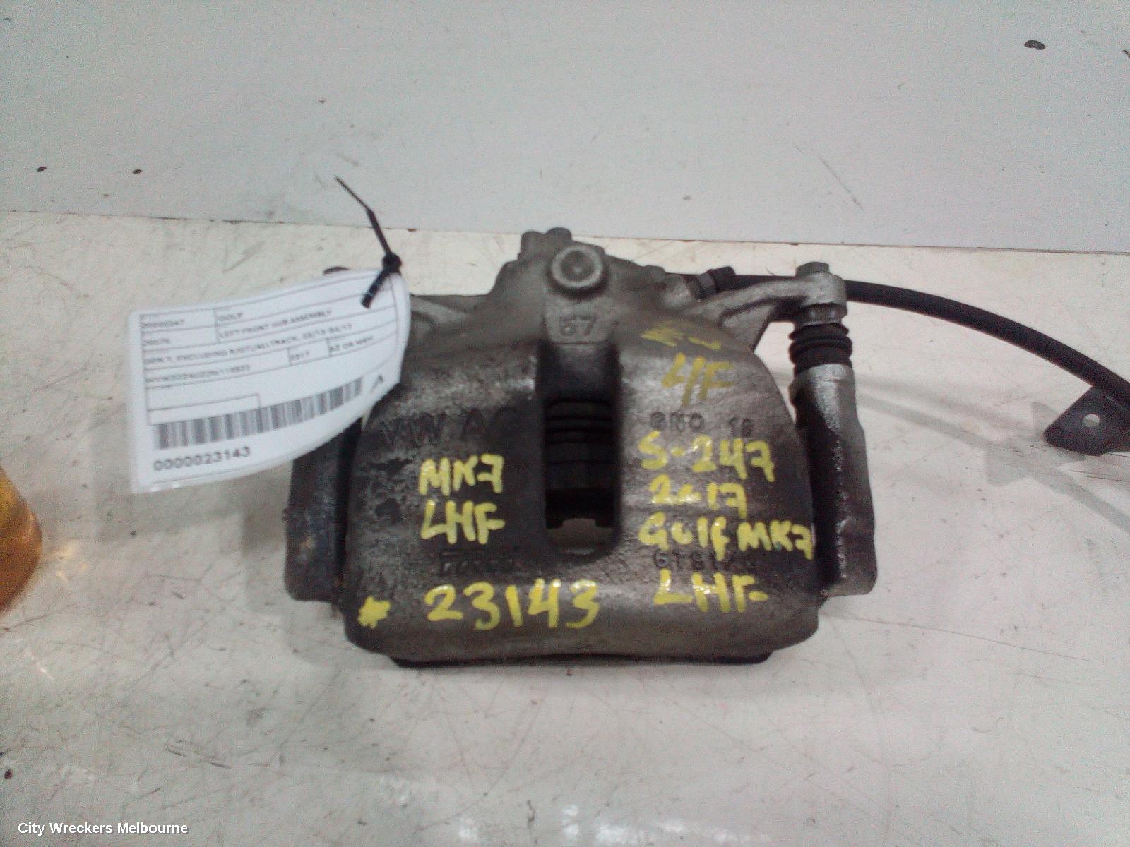 VOLKSWAGEN GOLF CALIPER, LH FRONT, STANDARD TYPE, GEN 7, 12/2012 - 08/2020