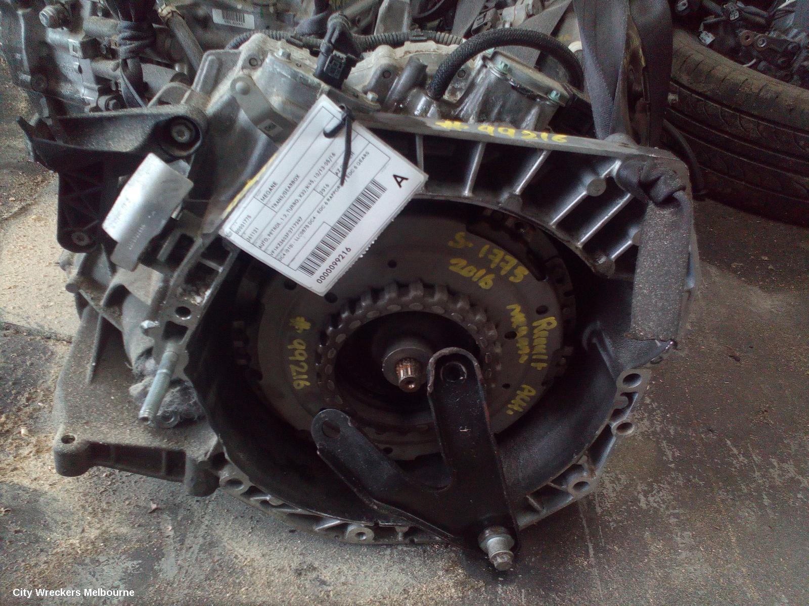 RENAULT MEGANE TRANS/GEARBOX, AUTO, PETROL, 1.2, TURBO, X32/K95, 10/2013 - 05/2016