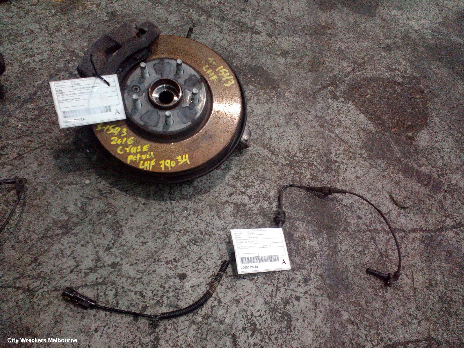 HOLDEN CRUZE LEFT FRONT HUB ASSEMBLY, JG-JH, 1.8, PETROL, 105PCD, 03/2009 - 01/2017