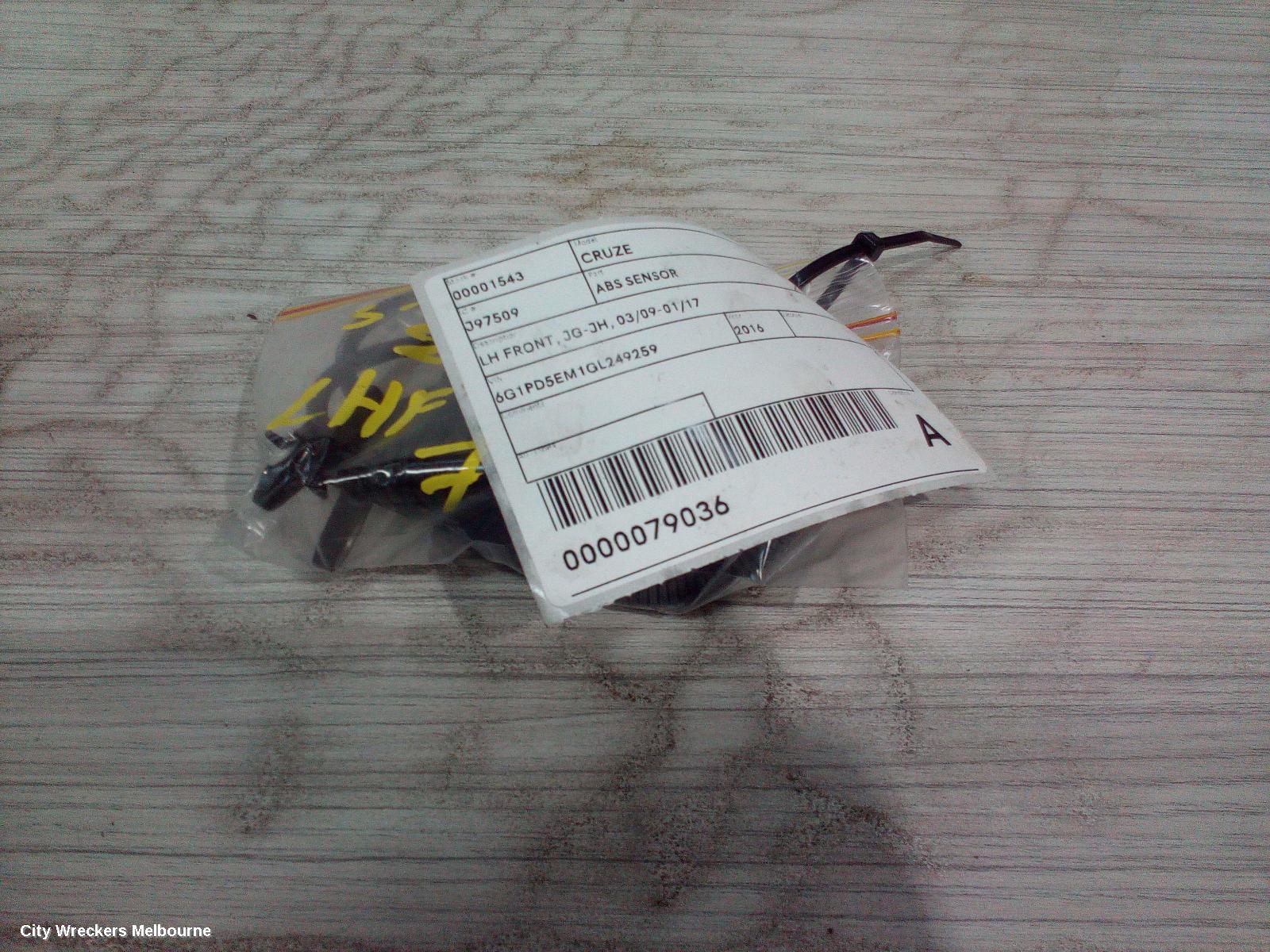 HOLDEN CRUZE ABS SENSOR, LH FRONT, JG-JH, 03/2009 - 01/2017