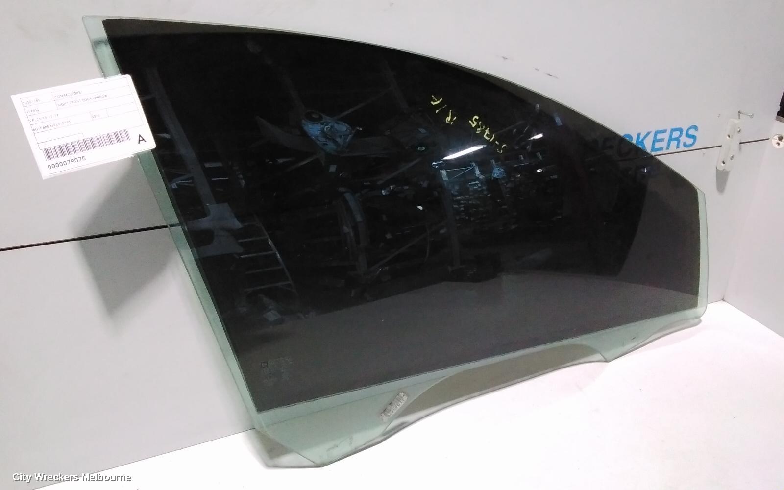 HOLDEN COMMODORE RIGHT FRONT DOOR WINDOW, VF, 05/2013 - 12/2017