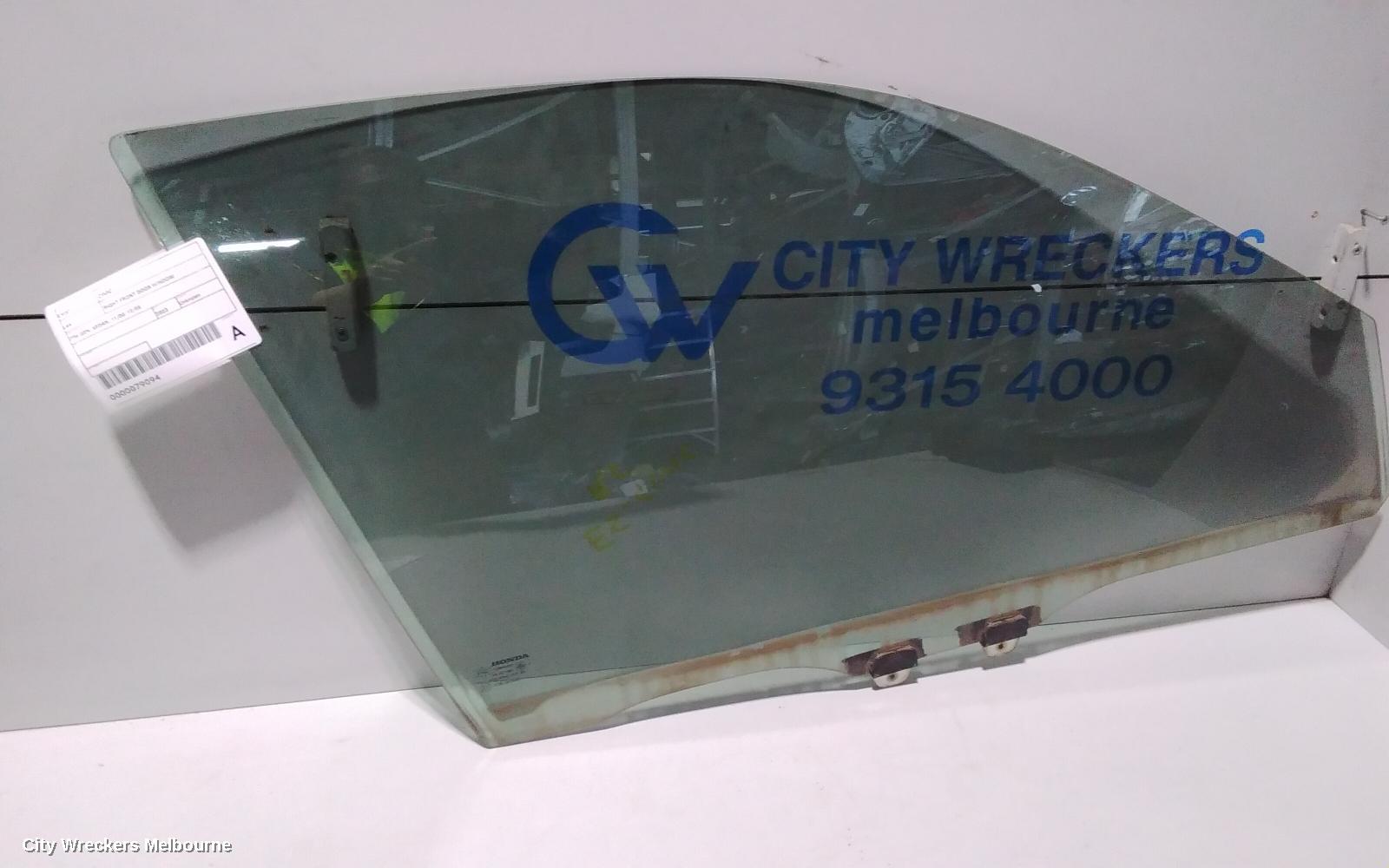HONDA CIVIC RIGHT FRONT DOOR WINDOW, 7TH GEN, SEDAN, 11/2000 - 12/2005