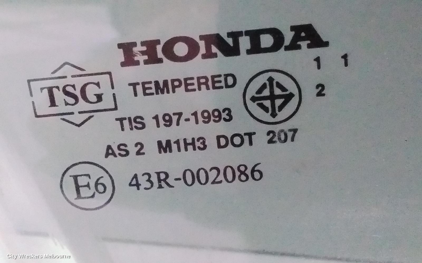 HONDA CIVIC RIGHT FRONT DOOR WINDOW, 7TH GEN, SEDAN, 11/2000 - 12/2005