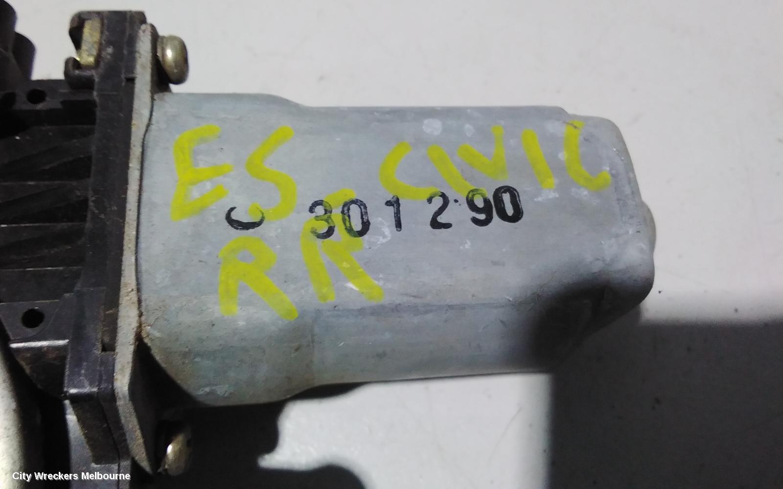 HONDA CIVIC RIGHT REAR WND REG/MOTOR, 7TH GEN, POWER, SEDAN, 11/2000 - 12/2005