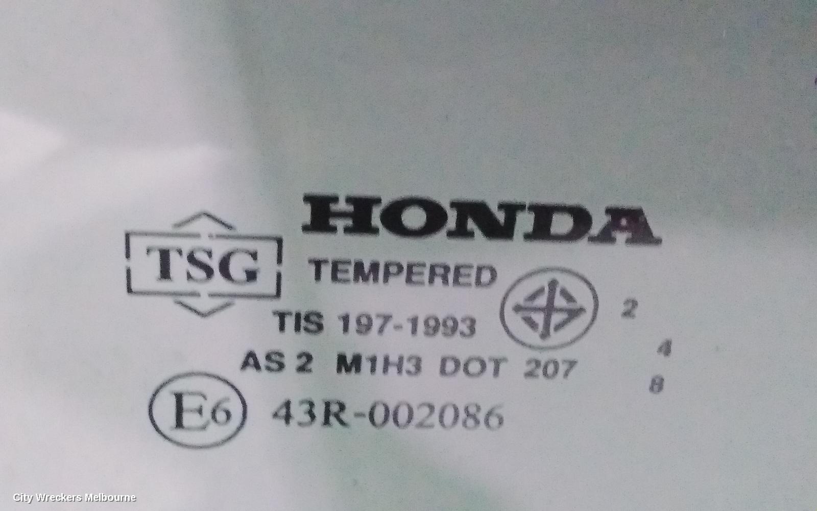 HONDA CIVIC RIGHT REAR DOOR WINDOW, 7TH GEN, SEDAN, 11/2000 - 12/2005